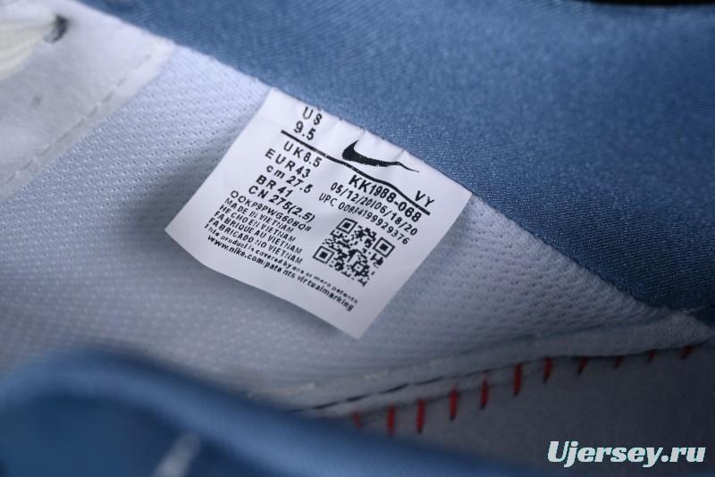 Nike Air Force 1 '07 Low Collaboration White Blue Ghost Face Casual Sneakers with Strap - KK1988-068