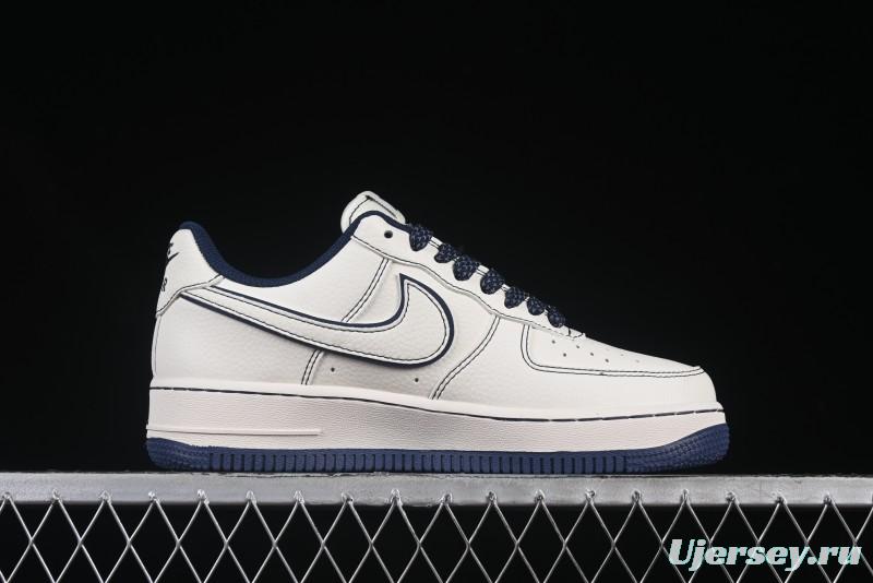 Nike Air Force 1 '07 Low Bape Collaboration Off-White Navy Blue Casual Sneakers - HH7518-066