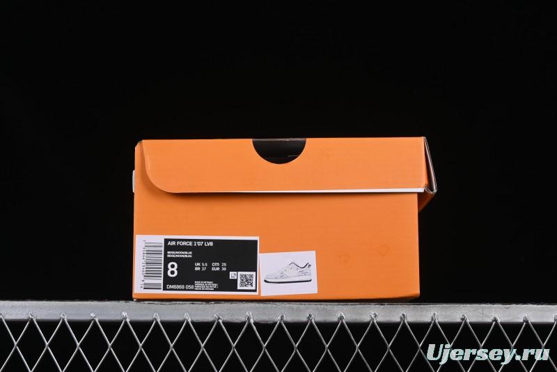 Nike Air Force 1'07 Low LV Collaboration University Blue Drawstring Casual Sneakers - DM6868-058
