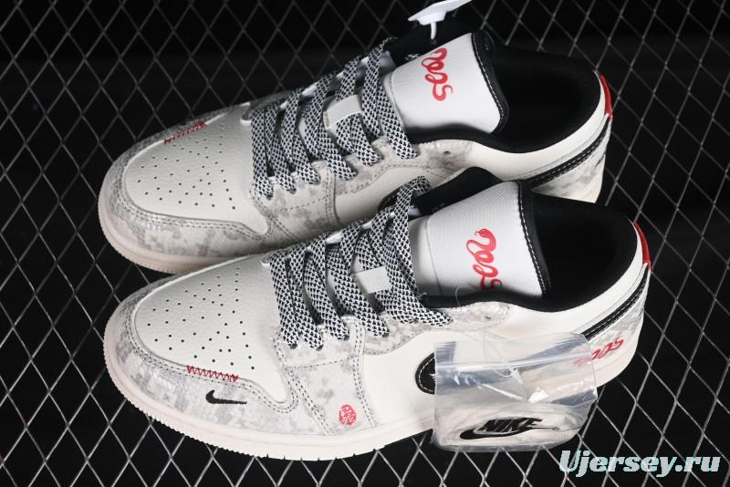 Nike Air Jordan 1 Low "Snakeskin & Embroidered Details" - Limited Edition