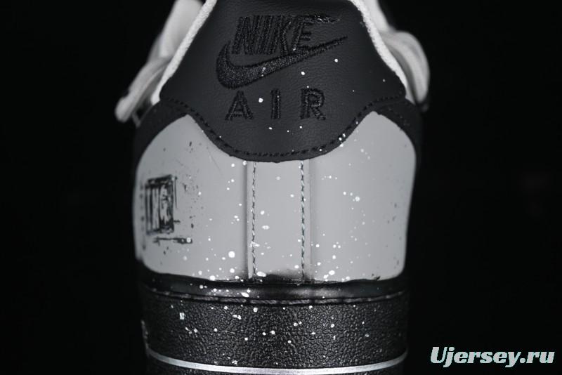 Nike Air Force 1'07 Low Star Graffiti Hand-Painted Casual Sneakers with Full-Length Air Cushion - XV7981-476