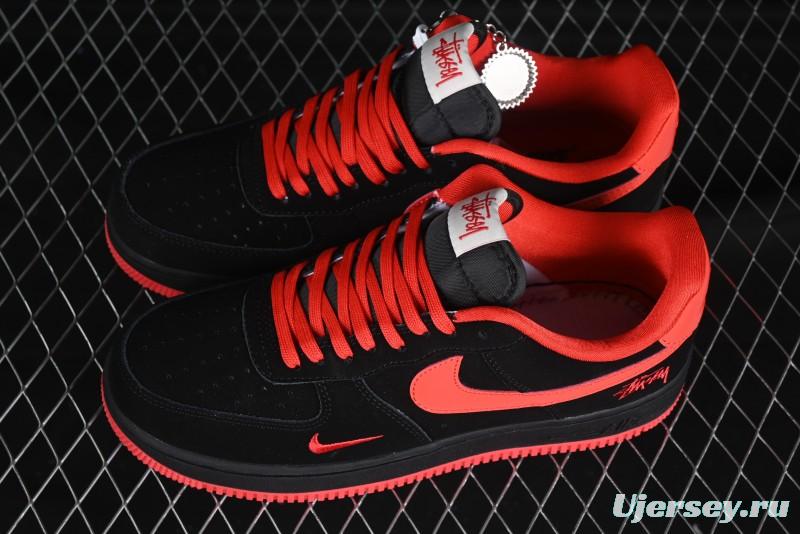 Nike Air Force 1'07 Low Stussy Collaboration Passion Orange Low-Top Casual Sneakers - DF0188-044