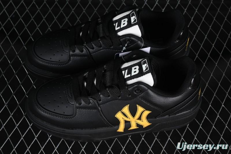NY Yankees Black & Yellow Sneakers - Bold Logo Streetwear Shoes