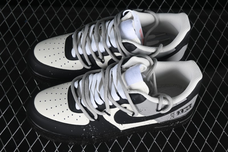 Nike Air Force 1'07 Low Star Graffiti Hand-Painted Casual Sneakers with Full-Length Air Cushion - XV7981-476