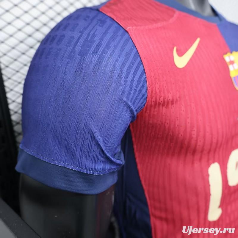 Player Version 25/26 FC Barcelona Home  with Pink "T.S. 1989" Jersey