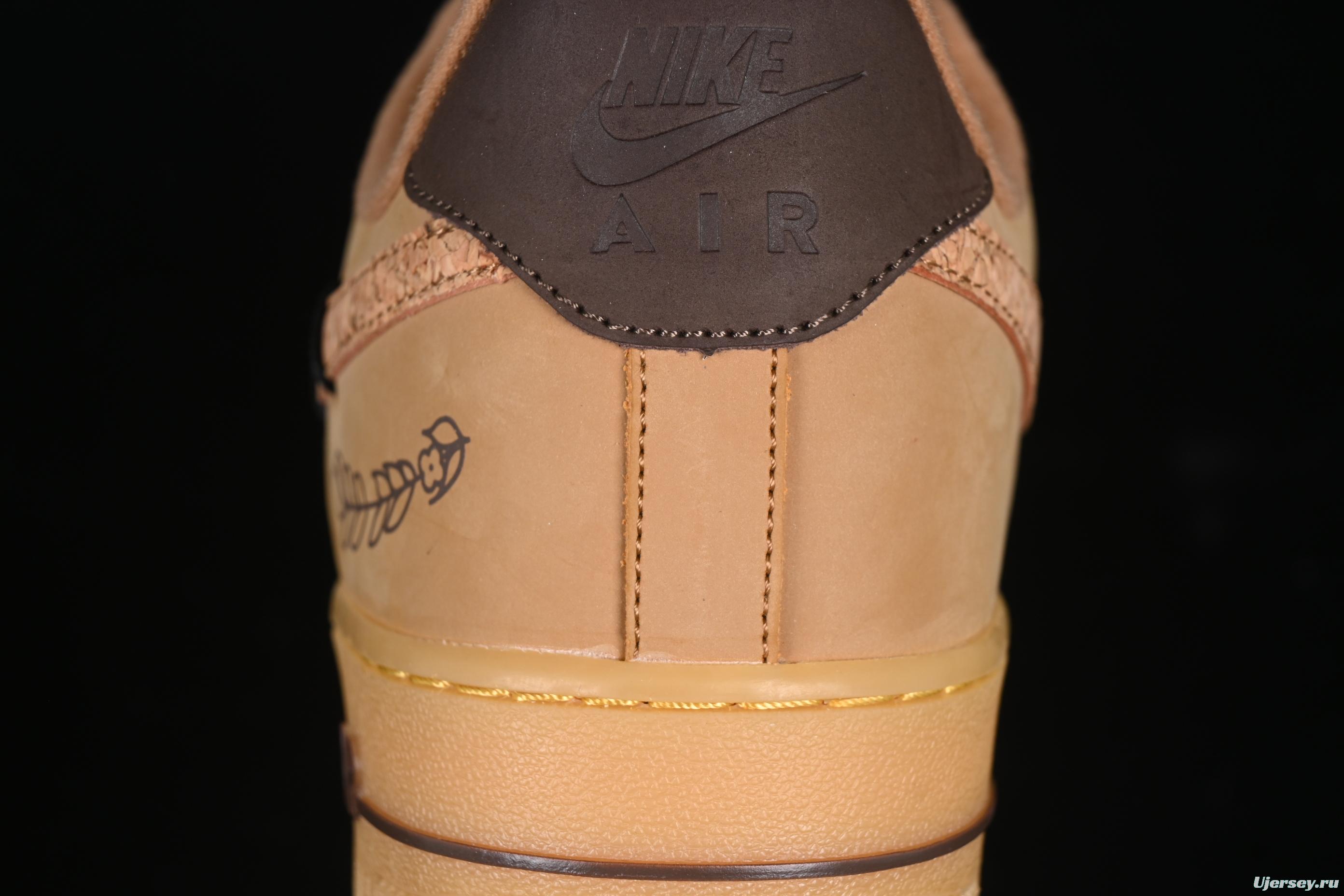 Nike Air Force 1'07 Low Wheat Casual Sneakers with Full-Length Air Cushion - CJ9179-200