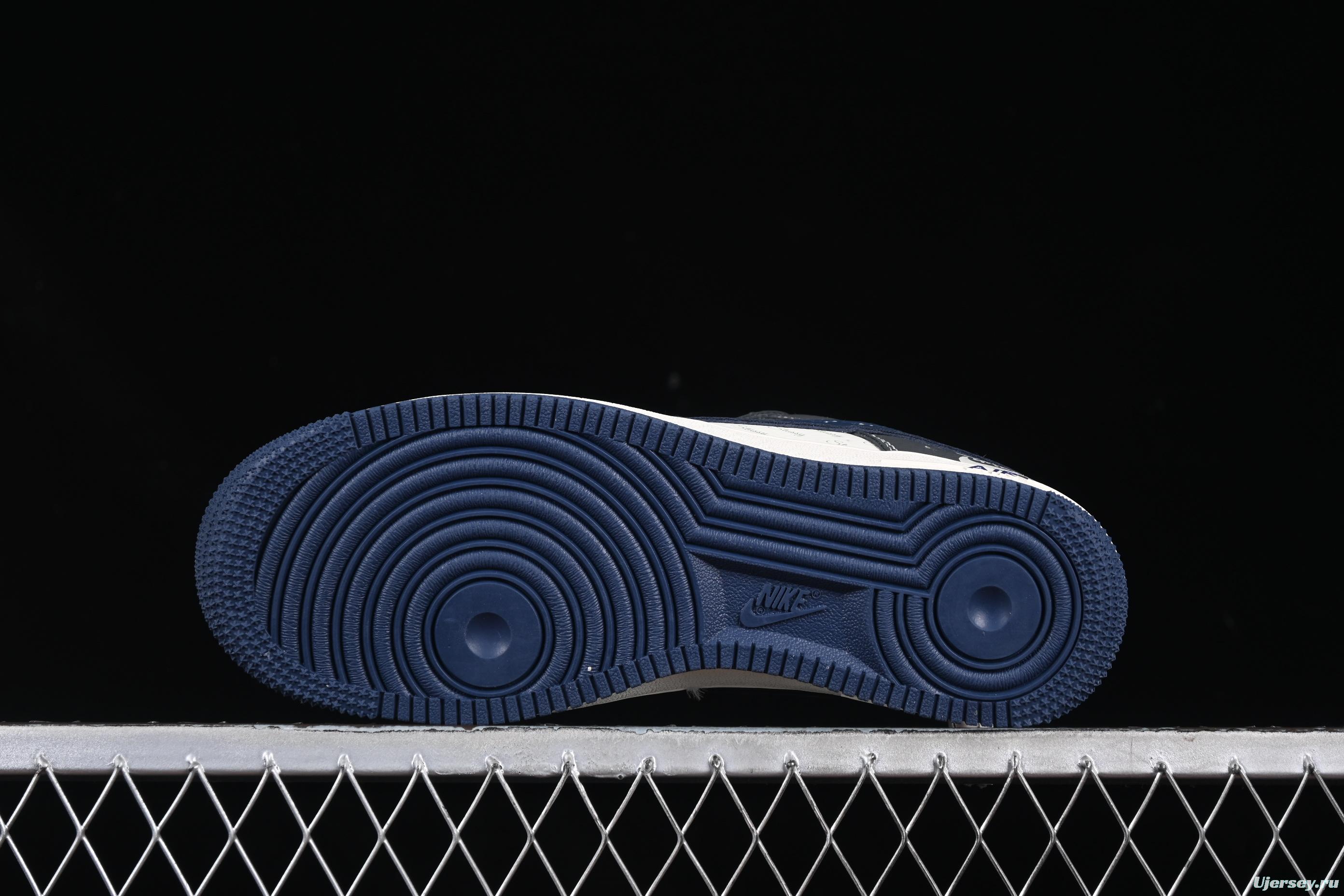 Nike Air Force 1 '07 Low Stussy Collaboration Navy Grey Casual Sneakers - XS1958-519