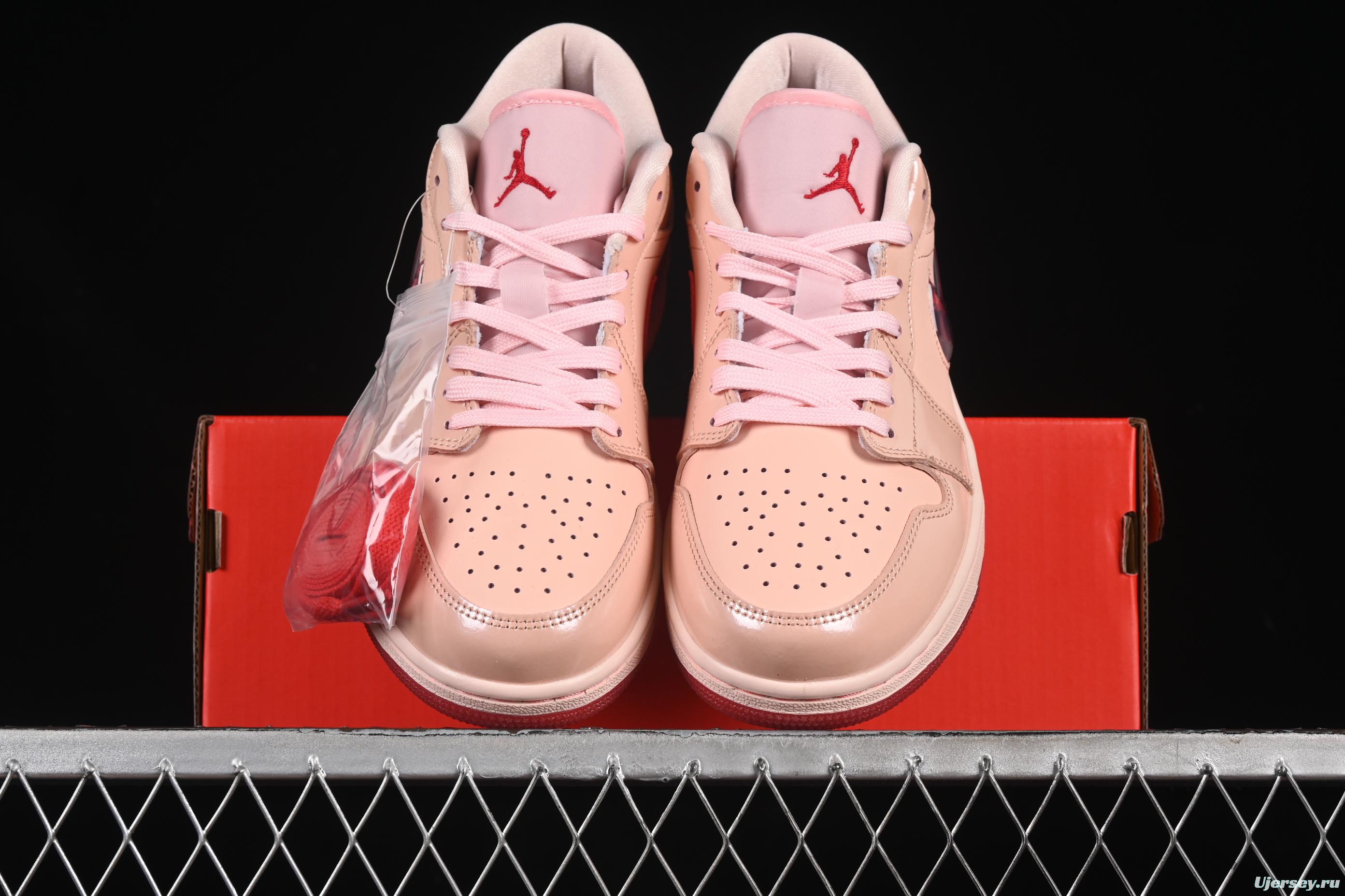 Nike Air Jordan 1 Low AJ1 Valentine's Day Jelly Pink Low Top Lifestyle Basketball Shoes - HF3174-600