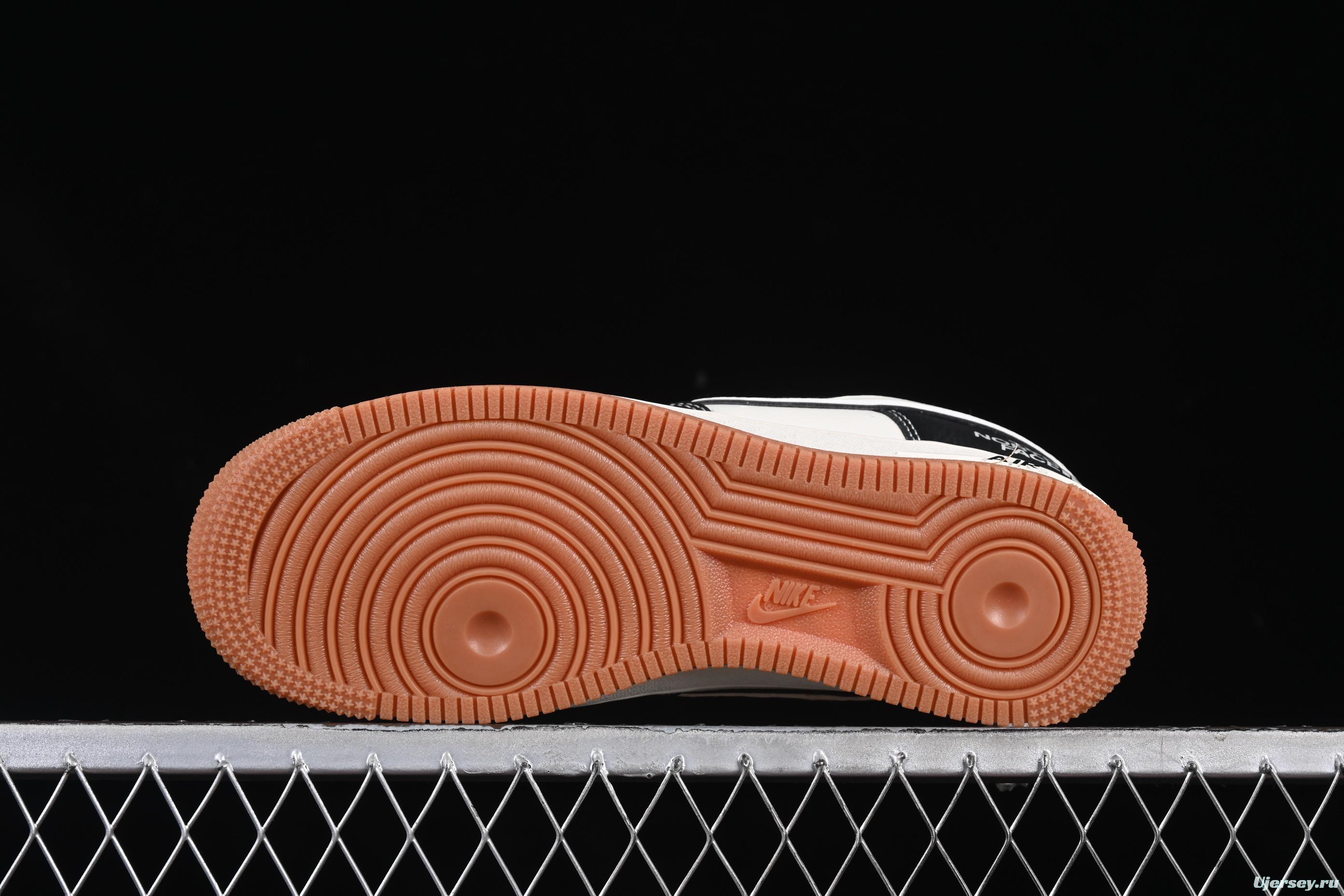 Nike Air Force 1'07 Low The North Face Collaboration Black Lychee Pattern Gum Sole Casual Sneakers - XZ6188-114
