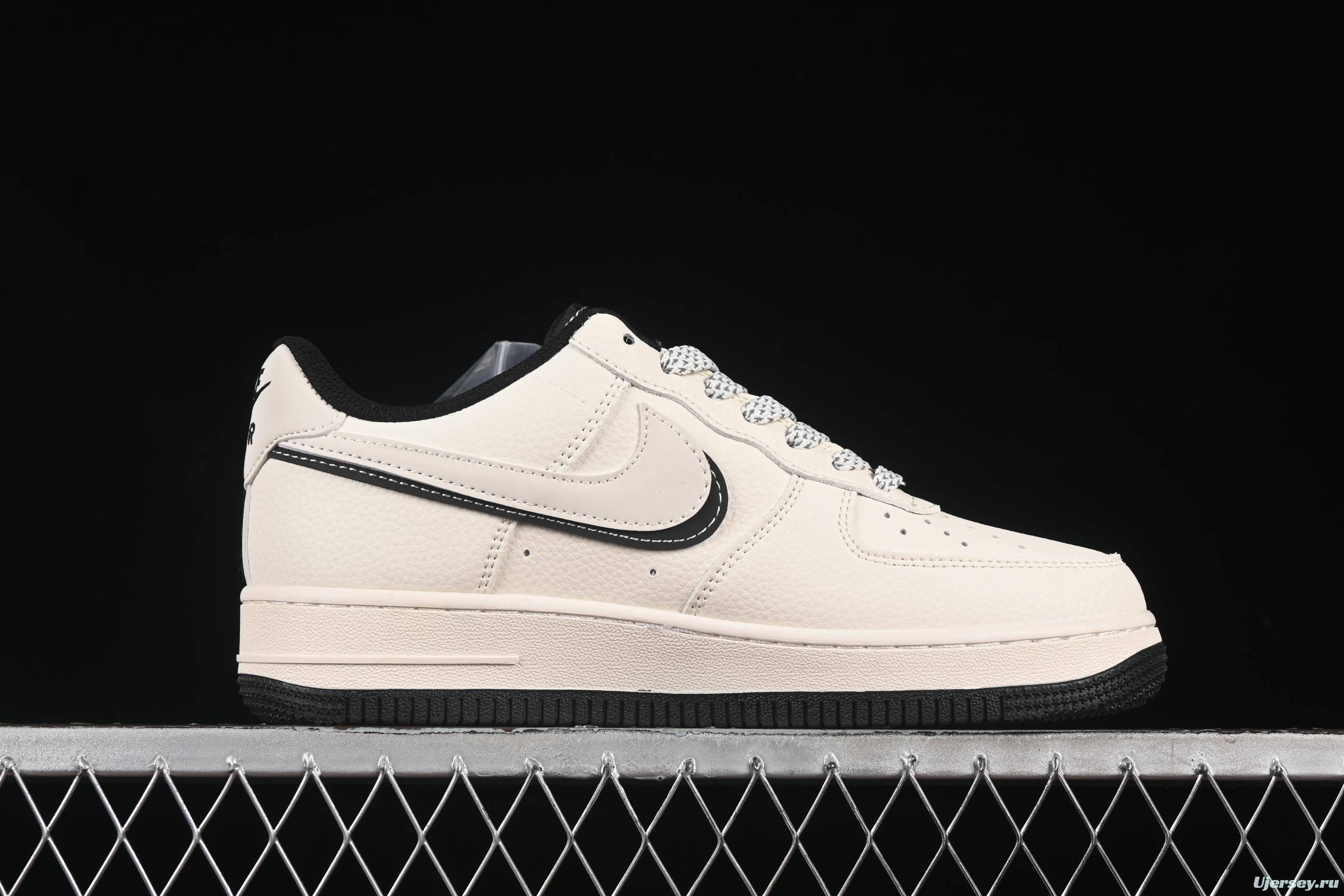Nike Air Force 1 '07 Low Supreme Collaboration White Black Double Swoosh Casual Sneakers - XS1958-545
