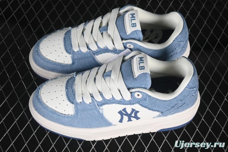 New York Yankees MLB Chunky Liner Lightweight Platform Sneakers with Hook and Loop Closure - 3ASXV015N50BLS