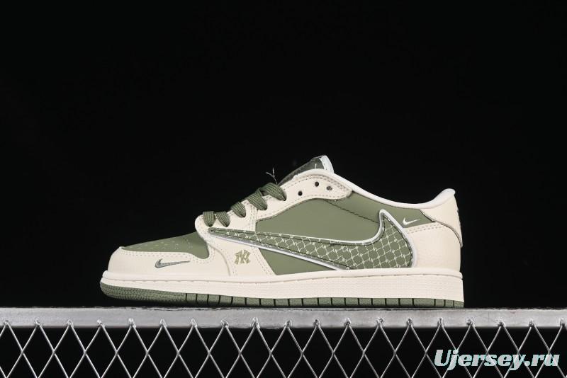 Nike Travis Scott x Fragment Design x Air Jordan 1 Low OG SP AJ1 MLB Collaboration Low-Top Casual Sneakers - XS2024-017