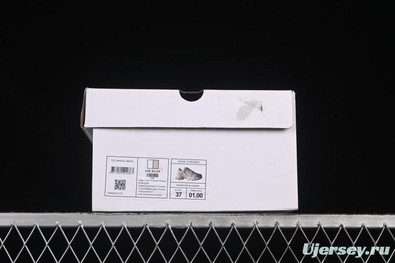 Dior Chrono Round Toe Lace-Up Lifestyle Casual Running Sneakers - 24W Beige