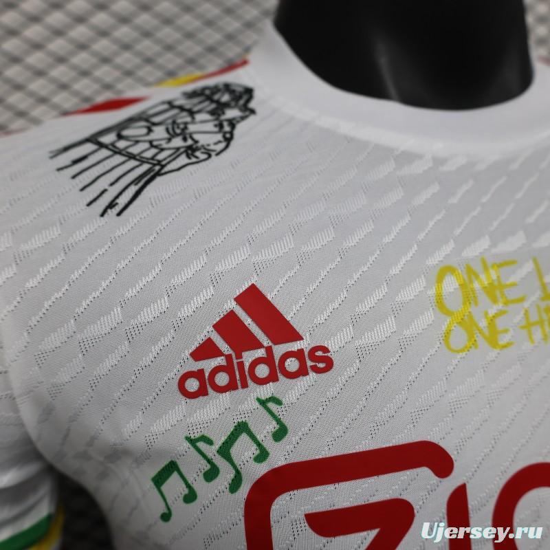 Player Version 25/26 Ajax White Jersey with Bob Marley Tribute Design