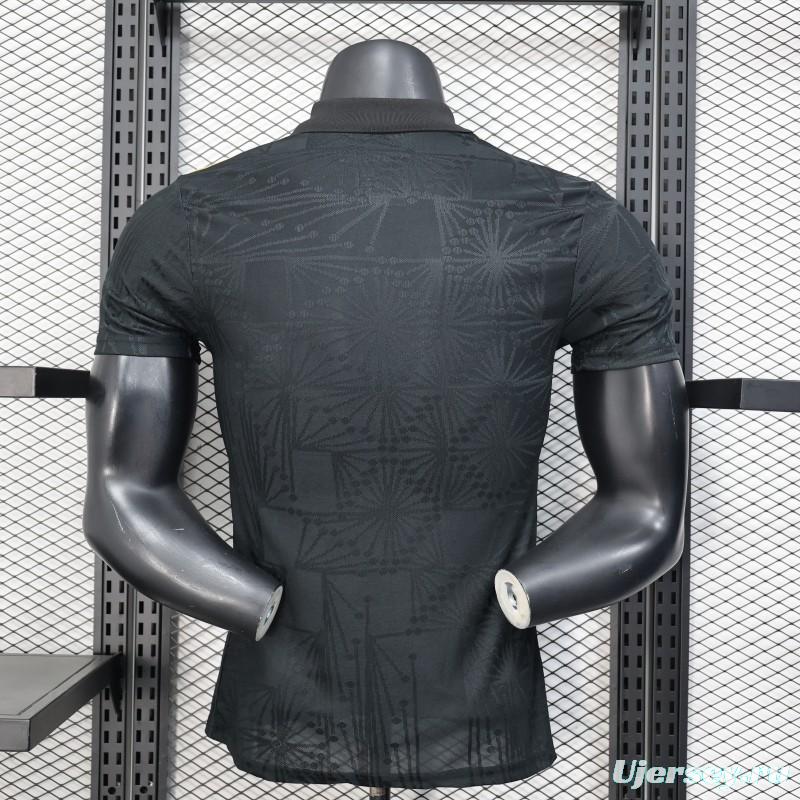 Player Version 2025 Mexico Black with Traditional Pattern Design Jersey
