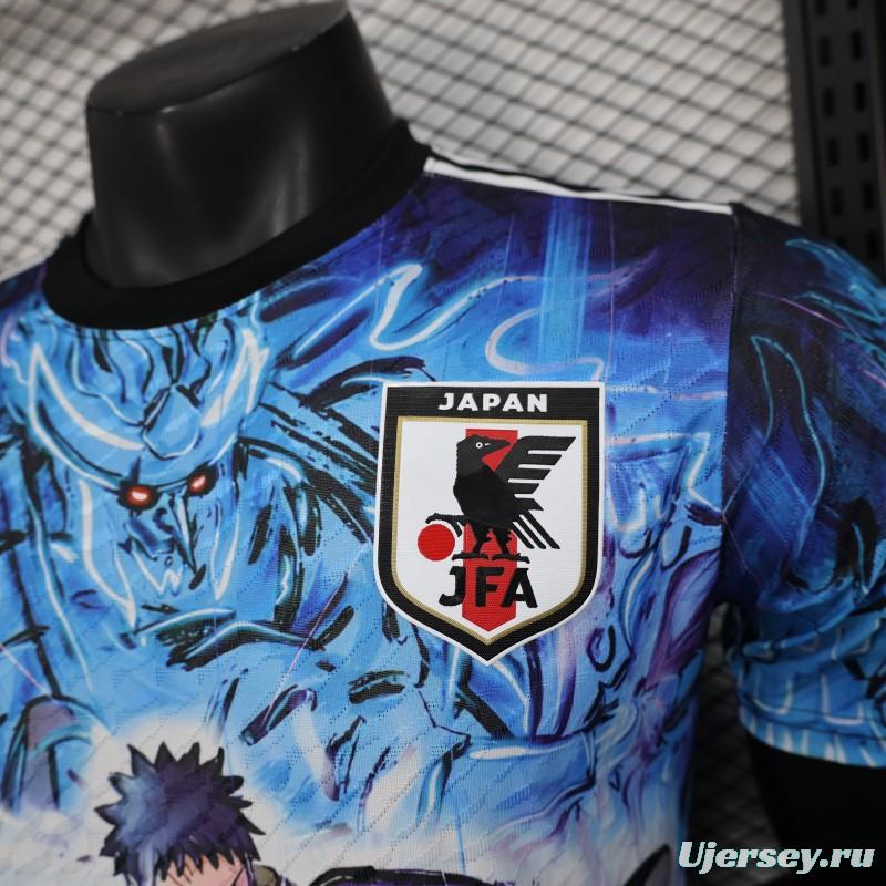 Player Version 2025 Japan Blue with Anime Combat Scene Design Jersey