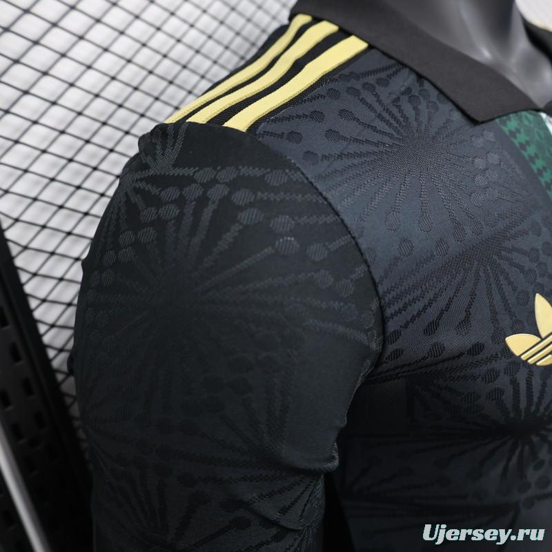 Player Version 2025 Mexico Black with Traditional Pattern Design Jersey