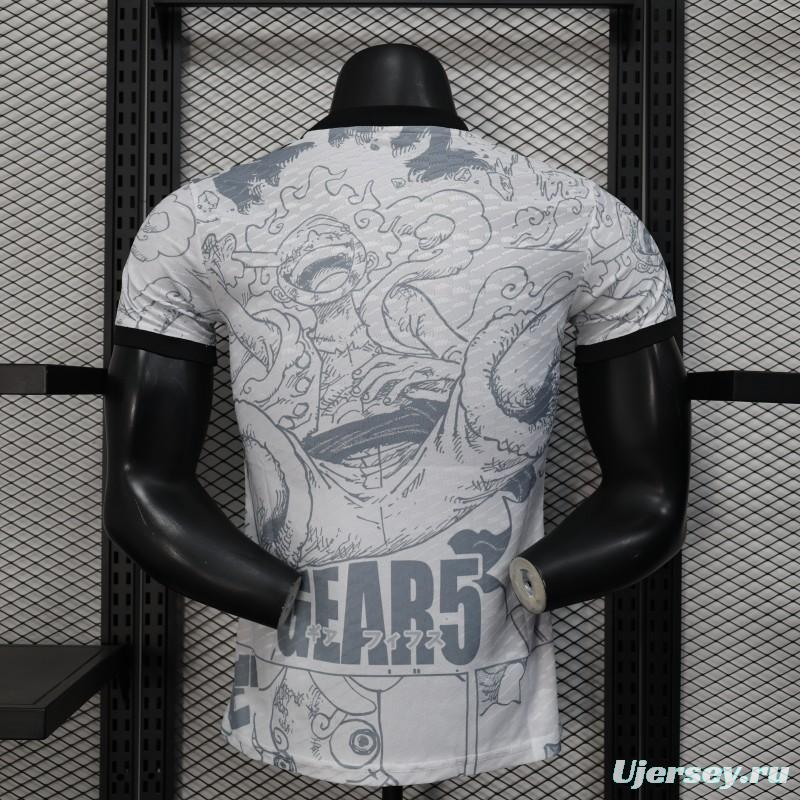 Player Version 2025 Japan White with One Piece Gear 5 Design Jersey