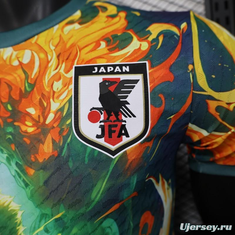 Player Version 2025 Japan Jersey with Samurai Design and Fiery Background