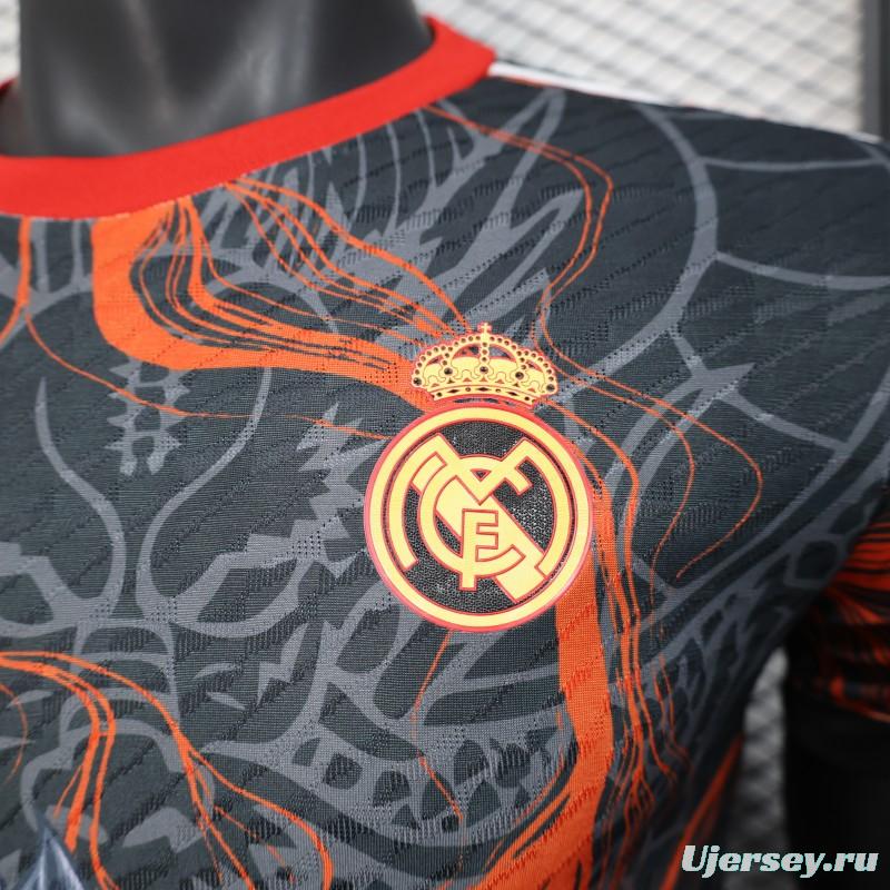 Player Version 25/26 Real Madrid Black with Dragon Design Jersey