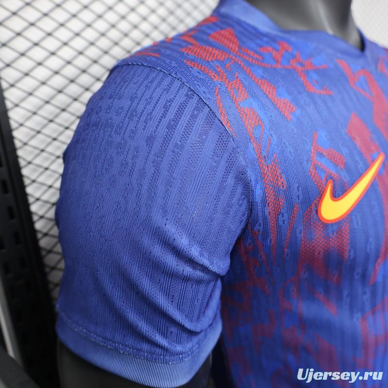 Player Version 25/26 Barcelona Blue with Red Pattern Jersey