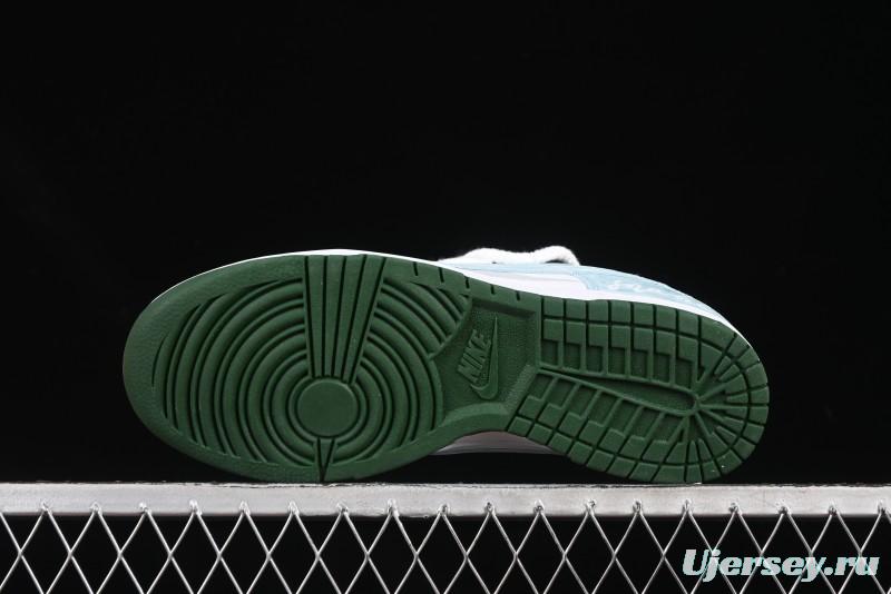 Nike Dunk Low Deconstructed Snake Emblem White Blue Low-Top Casual Sneakers - DD1391-101