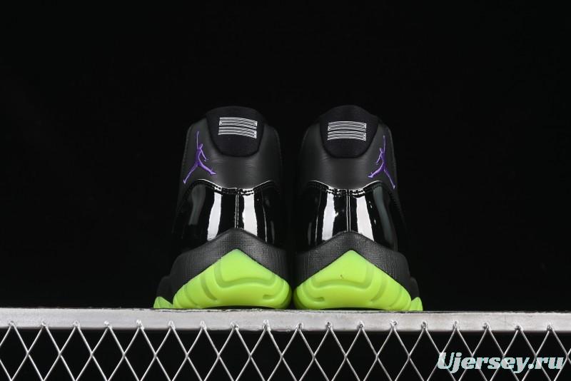 Nike Air Jordan 11 Retro CT8012-003 Basketball Shoes in Black & Guacamole Green