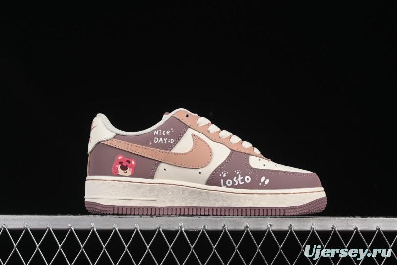 Nike Air Force 1'07 Low Strawberry Bear Custom Casual Sneakers - DB3301-551