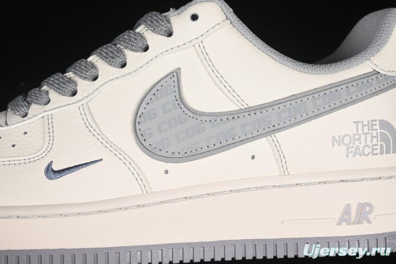Nike Air Force 1 '07 Low The North Face x CDG Light Grey Swoosh Casual Sneakers - HH7518-052