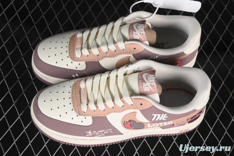 Nike Air Force 1'07 Low Strawberry Bear Custom Casual Sneakers - DB3301-551