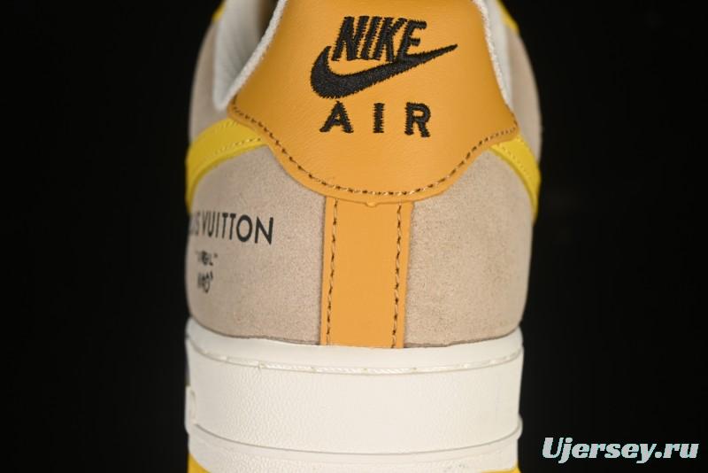 Nike Air Force 1'07 Low LV Collaboration Grey Yellow Casual Sneakers - HQ2037-322