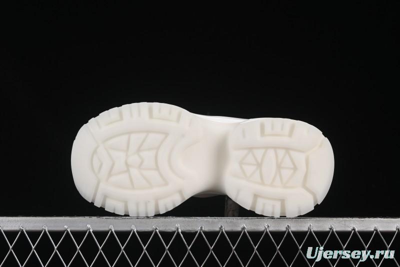 GG-CC Chunky Low Casual Fashion Sneakers with Thick Sole and Height Increasing Design - 2607 White