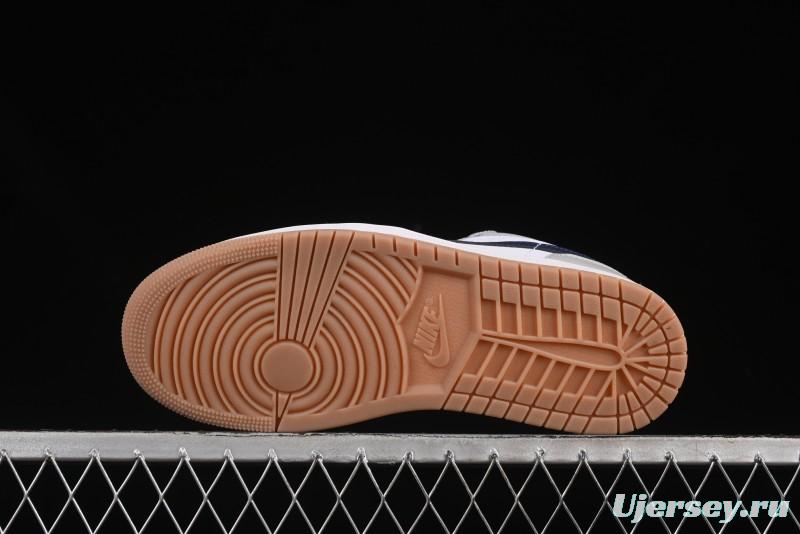 Nike Air Jordan 1 Low AJ1 Casual Sneakers with Blue Swoosh - 553558-146