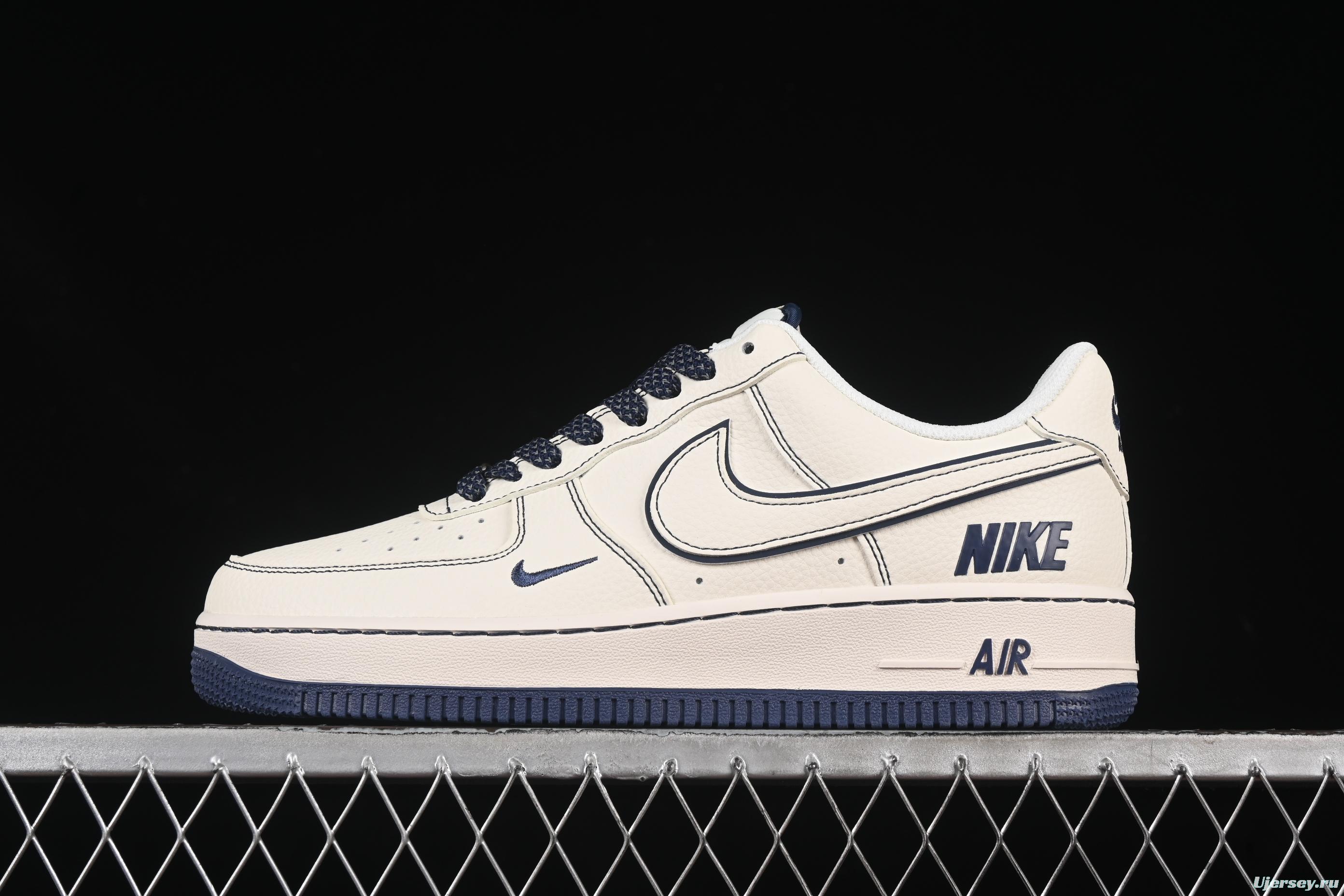 Nike Air Force 1'07 Low Collaboration Sneakers with Navy Blue Accents - HH7518-073