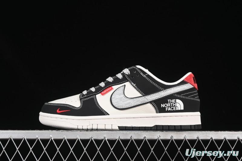 Nike SB Dunk Low The North Face x Supreme Triple Collaboration Sketch Grey Anniversary Custom Low-Top Casual Skate Shoes - CS1688-105