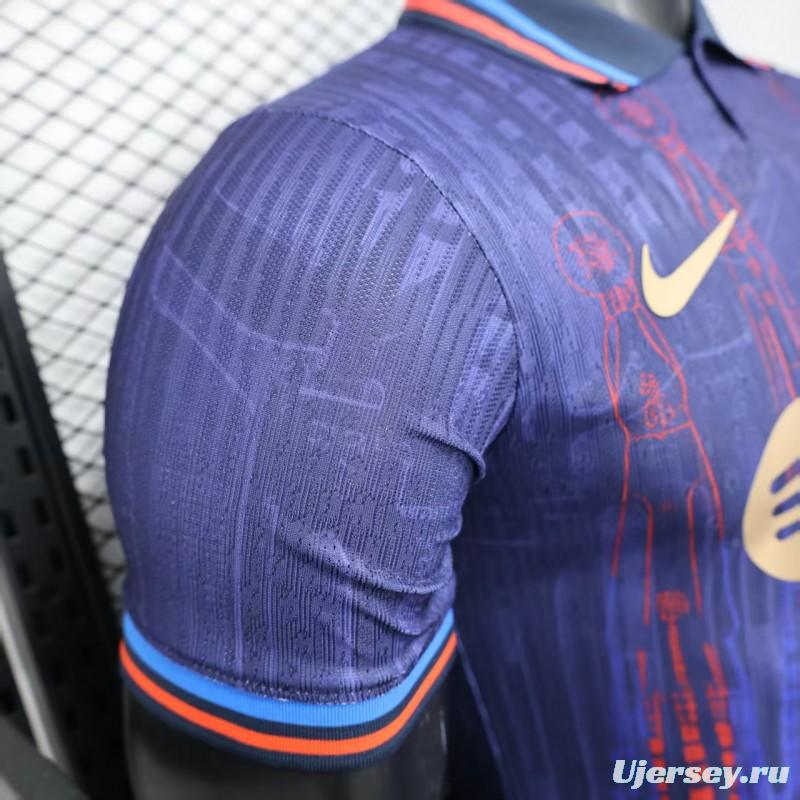 Player Version 25/26 FC Barcelona Purple with Red Streak Pattern Jersey