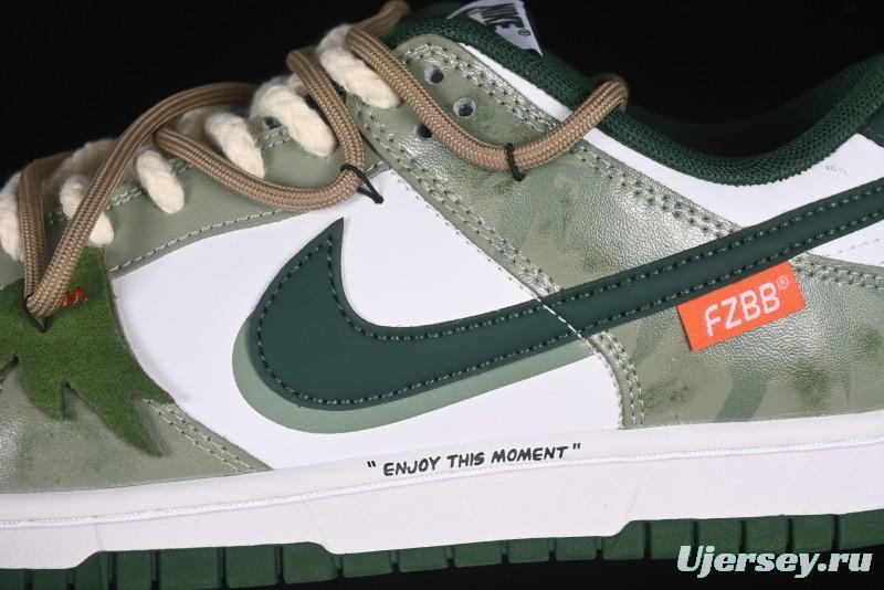 Nike Dunk Low Butterfly Bamboo Forest Green Low-Top Casual Sneakers - DD1391-101