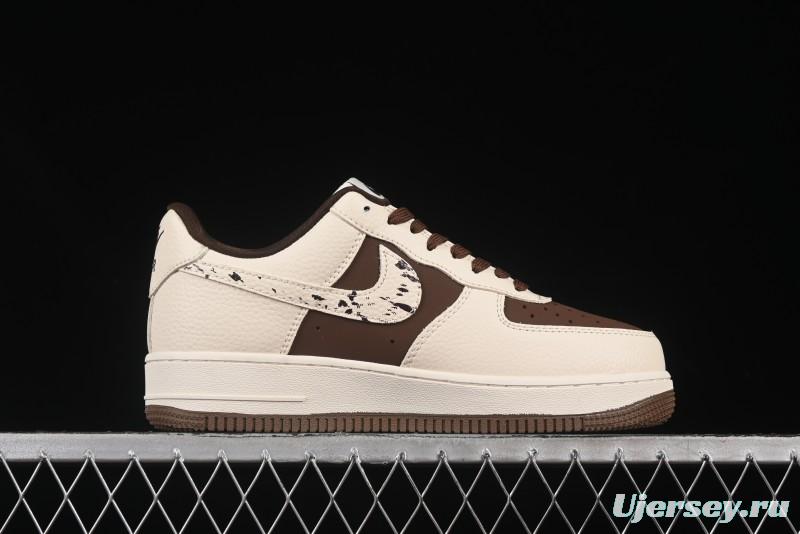 Nike Air Force 1 '07 Low BAPE Collaboration Beige Brown Graffiti Swoosh Casual Sneakers - DF0188-061