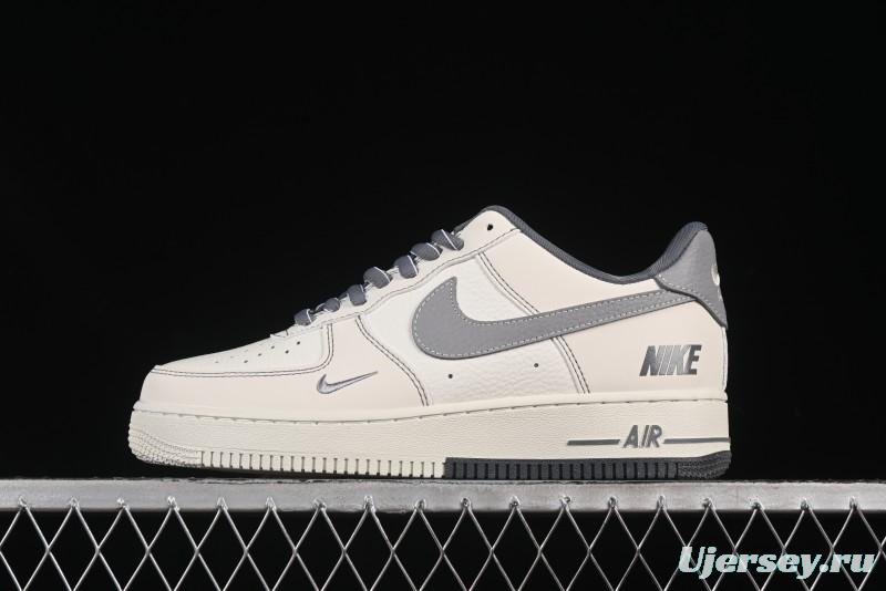 Nike Air Force 1 '07 Low Casual Sneakers in Cream Grey with Full-Length Air Cushion - SC9207-534