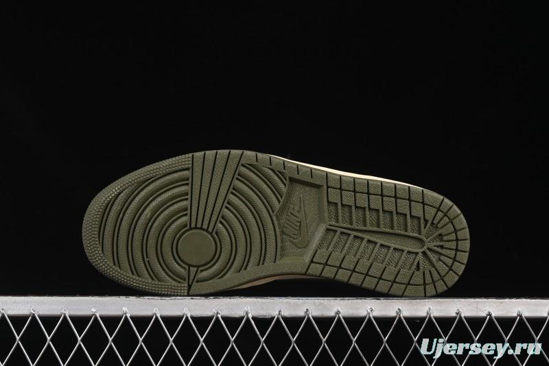 Nike Air Jordan 1 Low AJ1 Military Green White Casual Lifestyle Sneakers - DC0774-122