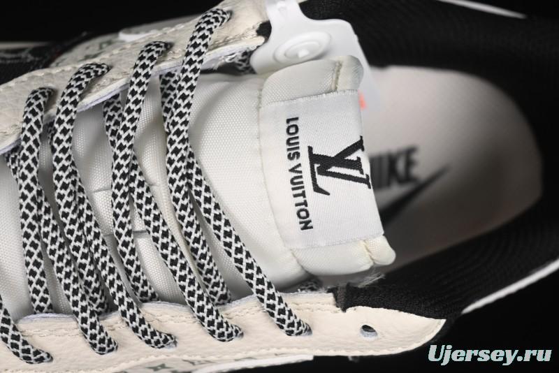 Nike Air Force 1 '07 Low LV Collaboration Double Print Denim Casual Sneakers - YX5066-317