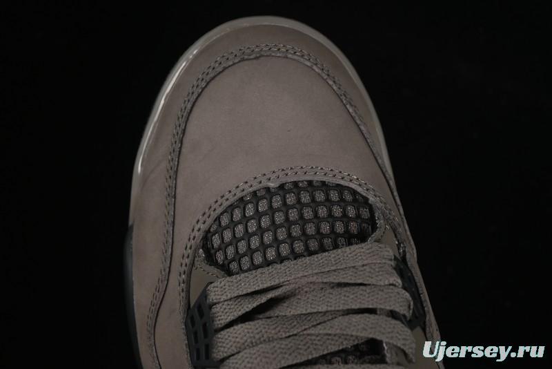 Nike Air Jordan 4 Retro Sneakers in Cave Stone Brown Suede with Black Mesh - FV5029-200