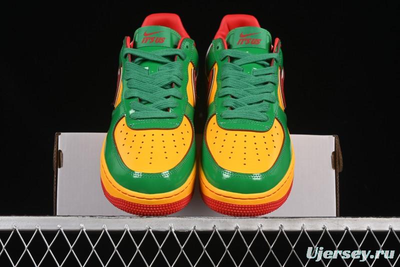 Nike Air Force 1'07 Low Lil Yachty Collaboration Casual Sneakers with Patent Leather and Multicolor Design - IH4383-300