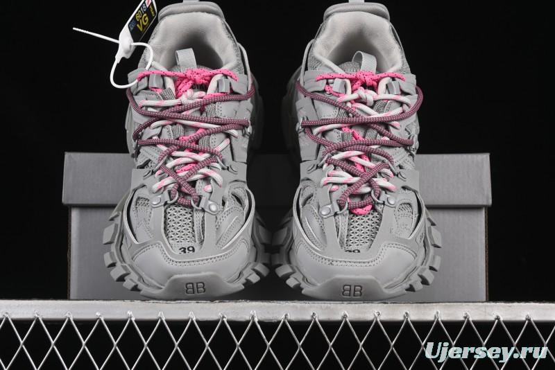 Balenciaga Track Sneaker Tess s.Gomma Res BI ALV/TIS EFF NUBUK/TIS E Waterproof Running Shoes - WTRHK1013