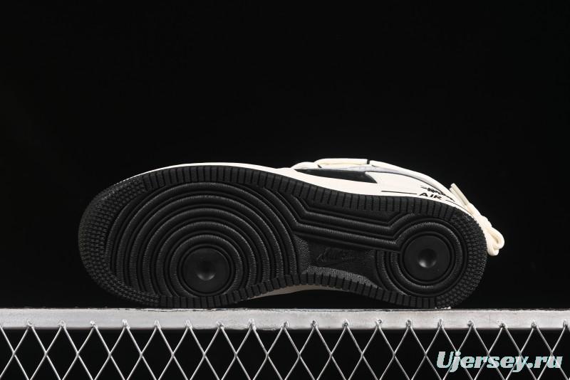 Nike Air Force 1 '07 Low Stussy Collaboration Black Diamond Lace-Up Casual Sneakers - DM6868-073