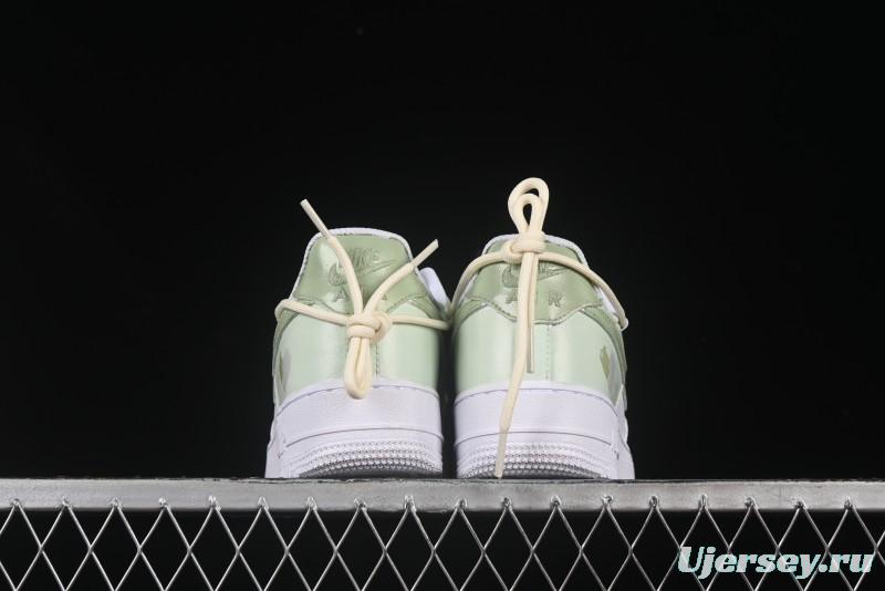 Nike Air Force 1'07 Low "Green Love" 520 Limited Edition Casual Sneakers with Small Green Heart Design - DH2920-111