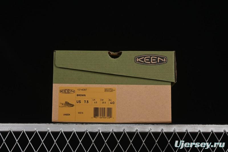 Keen Uneek Flat-M Woven Elastic Outdoor Sandals for Hiking and Water Activities - 1014097 Brown