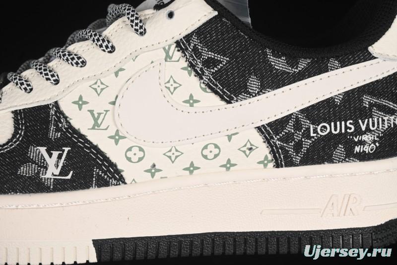 Nike Air Force 1 '07 Low LV Collaboration Double Print Denim Casual Sneakers - YX5066-317