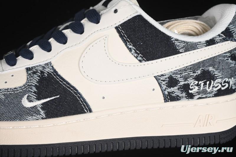 Nike Air Force 1 '07 Low Stussy Collaboration Retro Denim Casual Sneakers - XS1958-578