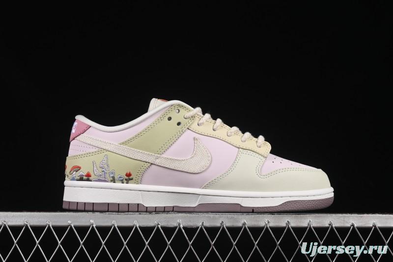 Nike Dunk Low Mushroom Floral-Themed Low-Top Casual Skate Shoes - IB8876-661